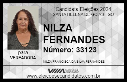 Candidato NILZA FERNANDES 2024 - SANTA HELENA DE GOIÁS - Eleições