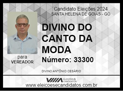 Candidato DIVINO DO CANTO DA MODA 2024 - SANTA HELENA DE GOIÁS - Eleições