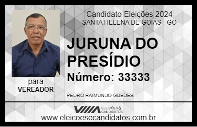 Candidato JURUNA DO PRESÍDIO 2024 - SANTA HELENA DE GOIÁS - Eleições