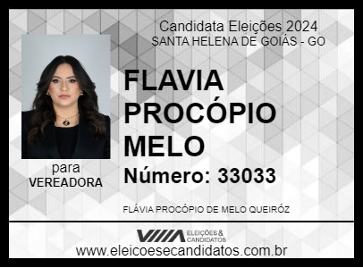 Candidato FLAVIA PROCÓPIO MELO 2024 - SANTA HELENA DE GOIÁS - Eleições