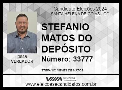 Candidato STEFANIO MATOS DO DEPÓSITO 2024 - SANTA HELENA DE GOIÁS - Eleições