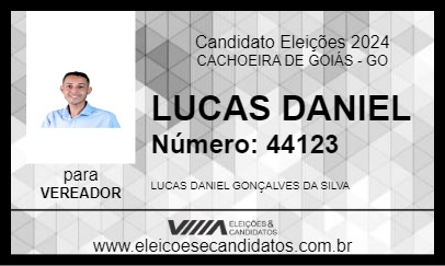 Candidato LUCAS DANIEL 2024 - CACHOEIRA DE GOIÁS - Eleições