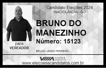 Candidato BRUNO DO MANEZIN 2024 - INACIOLÂNDIA - Eleições