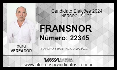 Candidato FRANSNOR 2024 - NERÓPOLIS - Eleições