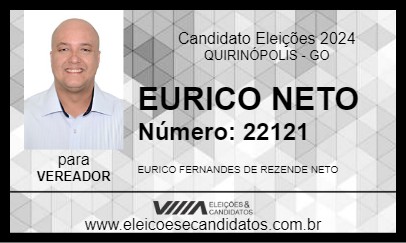 Candidato EURICO NETO 2024 - QUIRINÓPOLIS - Eleições