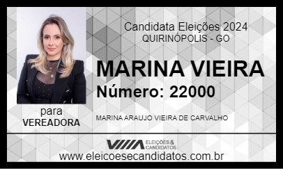 Candidato MARINA VIEIRA 2024 - QUIRINÓPOLIS - Eleições