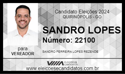 Candidato SANDRO LOPES 2024 - QUIRINÓPOLIS - Eleições