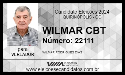 Candidato WILMAR CBT 2024 - QUIRINÓPOLIS - Eleições