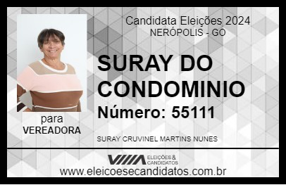 Candidato SURAY DO CONDOMINIO 2024 - NERÓPOLIS - Eleições