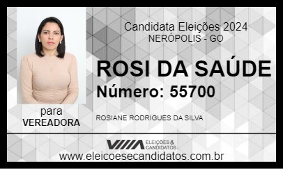 Candidato ROSI DA SAÚDE 2024 - NERÓPOLIS - Eleições