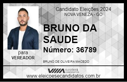 Candidato BRUNO DA SAUDE 2024 - NOVA VENEZA - Eleições