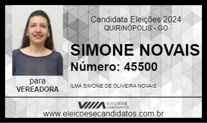 Candidato SIMONE NOVAIS 2024 - QUIRINÓPOLIS - Eleições