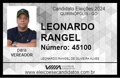 Candidato LEONARDO RANGEL 2024 - QUIRINÓPOLIS - Eleições