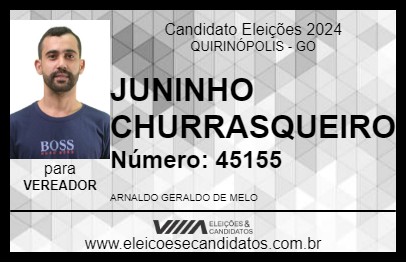 Candidato JUNINHO CHURRASQUEIRO 2024 - QUIRINÓPOLIS - Eleições