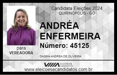 Candidato ANDRÉA ENFERMEIRA 2024 - QUIRINÓPOLIS - Eleições