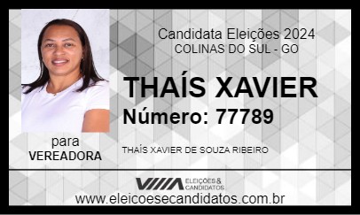 Candidato THAÍS XAVIER 2024 - COLINAS DO SUL - Eleições