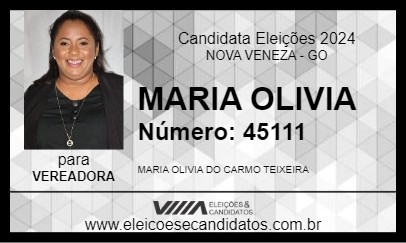 Candidato MARIA OLIVIA 2024 - NOVA VENEZA - Eleições