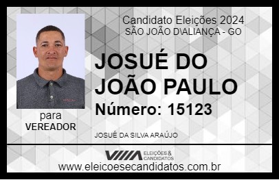 Candidato JOSUÉ DO JOÃO PAULO 2024 - SÃO JOÃO D\ALIANÇA - Eleições