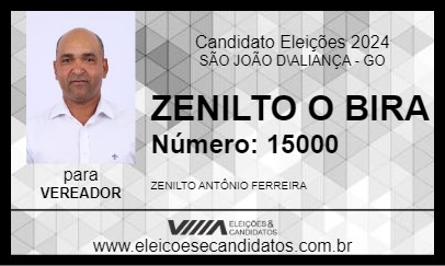 Candidato ZENILTO O BIRA 2024 - SÃO JOÃO D\ALIANÇA - Eleições