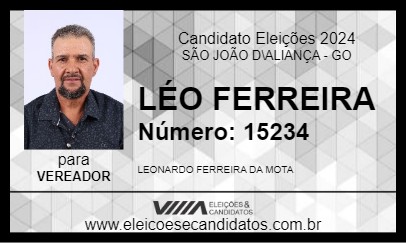 Candidato LÉO FERREIRA 2024 - SÃO JOÃO D\ALIANÇA - Eleições