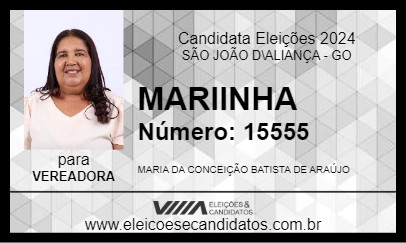 Candidato MARIINHA 2024 - SÃO JOÃO D\ALIANÇA - Eleições