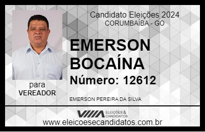 Candidato EMERSON BOCAÍNA 2024 - CORUMBAÍBA - Eleições