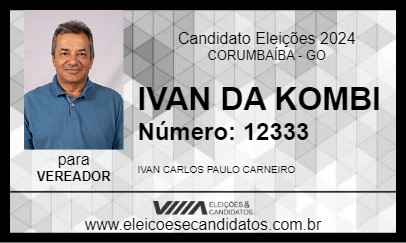 Candidato IVAN DA KOMBI 2024 - CORUMBAÍBA - Eleições