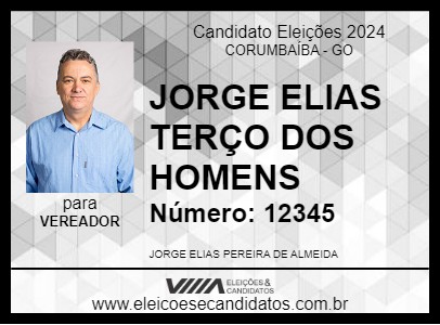 Candidato JORGE ELIAS TERÇO DOS HOMENS 2024 - CORUMBAÍBA - Eleições