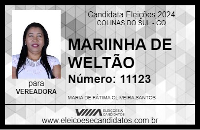 Candidato MARIINHA DE WELTÃO 2024 - COLINAS DO SUL - Eleições