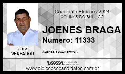 Candidato JOENES BRAGA 2024 - COLINAS DO SUL - Eleições