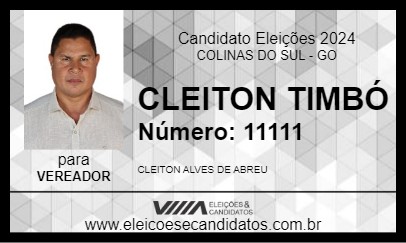 Candidato CLEITON TIMBÓ 2024 - COLINAS DO SUL - Eleições