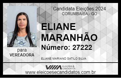 Candidato ELIANE MARANHÃO 2024 - CORUMBAÍBA - Eleições