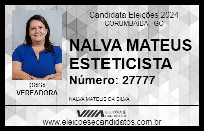 Candidato NALVA MATEUS ESTETICISTA 2024 - CORUMBAÍBA - Eleições