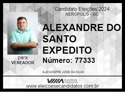 Candidato ALEXANDRE DO SANTO EXPEDITO  2024 - NERÓPOLIS - Eleições