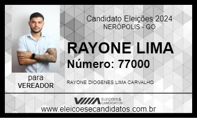 Candidato RAYONE LIMA  2024 - NERÓPOLIS - Eleições