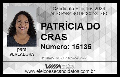 Candidato PATRÍCIA DO CRAS 2024 - ALTO PARAÍSO DE GOIÁS - Eleições