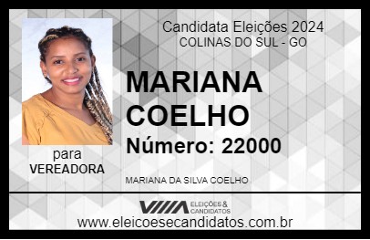 Candidato MARIANA COELHO 2024 - COLINAS DO SUL - Eleições