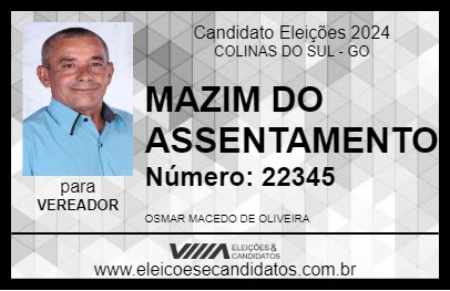 Candidato MAZIM DO ASSENTAMENTO 2024 - COLINAS DO SUL - Eleições