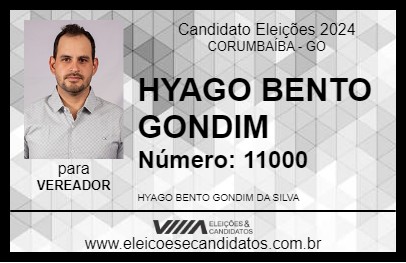 Candidato HYAGO BENTO GONDIM 2024 - CORUMBAÍBA - Eleições