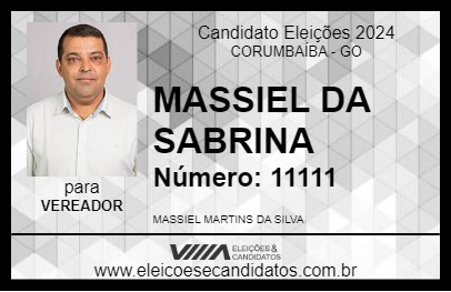 Candidato MASSIEL DA SABRINA 2024 - CORUMBAÍBA - Eleições