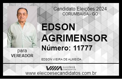 Candidato EDSON AGRIMENSOR 2024 - CORUMBAÍBA - Eleições