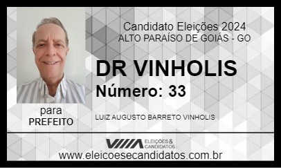 Candidato DR VINHOLIS 2024 - ALTO PARAÍSO DE GOIÁS - Eleições