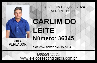 Candidato CARLIM DO LEITE 2024 - NERÓPOLIS - Eleições