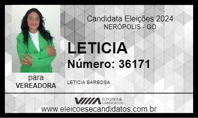 Candidato LETICIA 2024 - NERÓPOLIS - Eleições