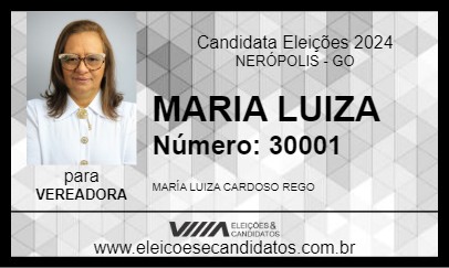 Candidato MARIA LUIZA 2024 - NERÓPOLIS - Eleições