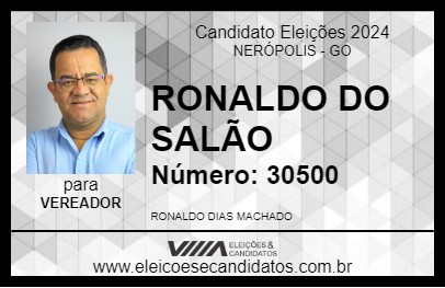 Candidato RONALDO DO SALÃO 2024 - NERÓPOLIS - Eleições