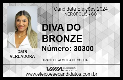 Candidato DIVA DO BRONZE 2024 - NERÓPOLIS - Eleições