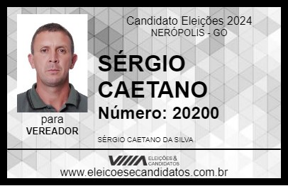 Candidato SÉRGIO CAETANO 2024 - NERÓPOLIS - Eleições