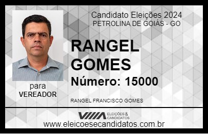 Candidato RANGEL GOMES 2024 - PETROLINA DE GOIÁS - Eleições