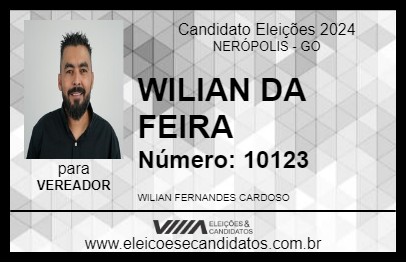 Candidato WILIAN DA FEIRA 2024 - NERÓPOLIS - Eleições